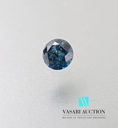 null Diamant rond bleu "fancy deep blue" naturel de 0,41 carat certifié par le laboratoire...