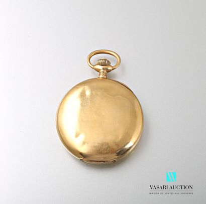 null Lip, pocket watch in yellow gold 750 thousandths, white dial, hour markers in...