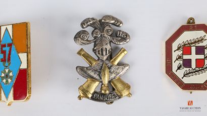 null Set of unit badges of the infantry and camps:, 3rd R.I. (2 examples), 21st R.I....