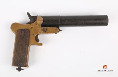  Pistolet lance fusée français Mecanicarm modèle 1918, canon bronzé de 18 cm calibre...