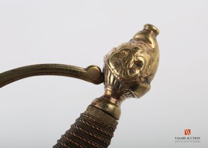 null Revolutionary officer's sword, brass single-branch guard, pommel with Phrygian...