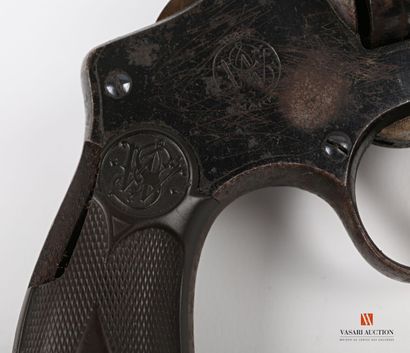 null Smith & Wesson .38 caliber rifled revolver, 82 mm barrel, marked on top on two...