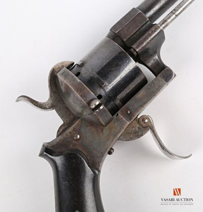 null Revolver à broche calibre 9 mm, modèle à cadre ouvert, barillet bronzé à six...