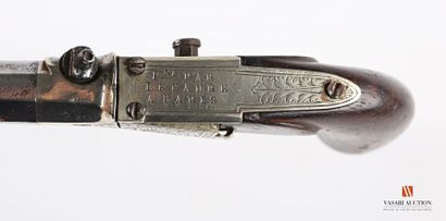 null Percussion pistol, octagonal barrel, silver plated case engraved with foliage,...