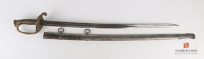 null Sabre d'officier d'infanterie modèle 1855, monture à une branche, plateau laiton...