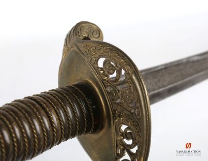 null Infantry officer's saber model 1855, single-branch mounting, pierced brass plate,...