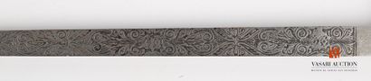 null Sword, straight blade 84 cm, engraved with scrolls and arabesques, brass guard...