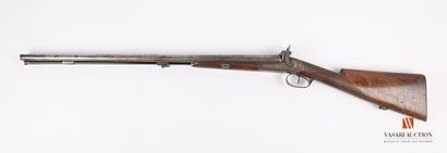 null Hunting rifle with percussion, barrels in Damascus table of 72 cm, plates in...