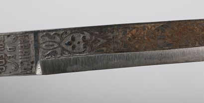 null Knife-dagger, blade 17 cm, engraved with etching, marked on the heel Fabrica...