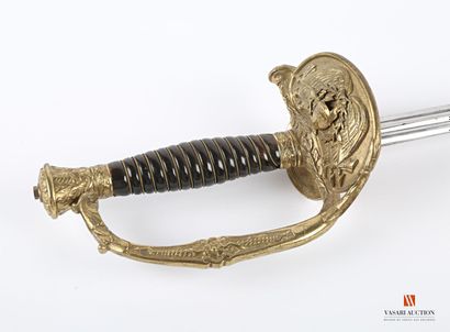  Épée d'officier d'état major du Génie modèle 1872, monture laiton ciselé à une branche,...