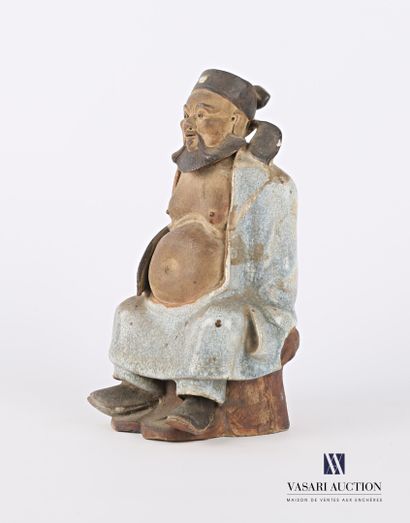null CHINA

Terracotta subject partly enhanced with cracked enamel depicting a wise...