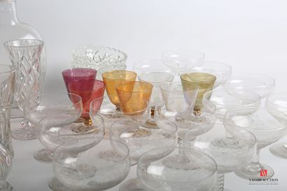 null Lot en verre comprenant une partie de service de verre comprenant huit verres...