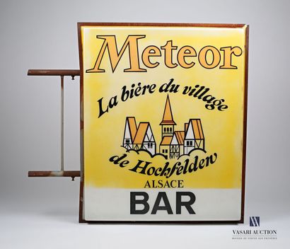 null Enseigne "Meteor - La bière du village de Hochfelden Alsace Bar" recto-verso...