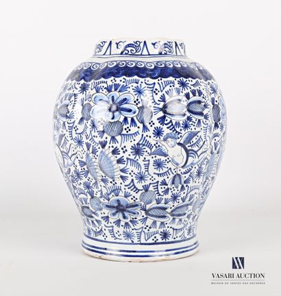 DELFT 
Earthenware vase of ovoid form, the...