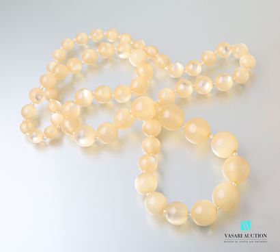 null Long necklace of resin balls in fall of moonstone color

Length : 51 cm