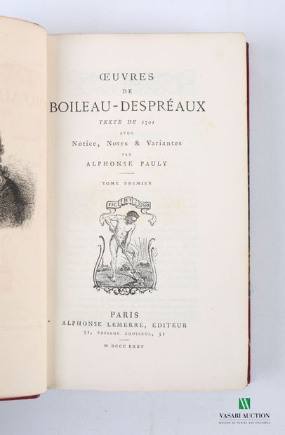 null [POETRY AND LITERATURE]

Lot including twelve volumes:

- BOILEAU-DESPREAUX...