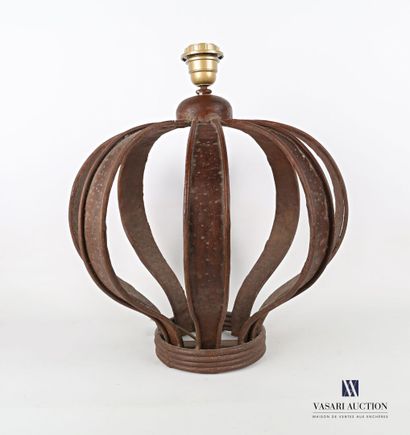 null Wrought iron lamp base of balloon shape showing eight bands.

(wear)

Height...