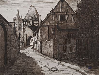 null OHL DES MARAIS Albert (1872-1957)

Entrance to the city

Etching

Signed, dated...