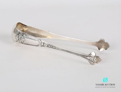 null Silver sugar tongs, the arms decorated with nets, acanthus leaves and flowers...