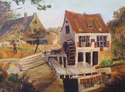 null French school of the XXth century

The mill by the shore 

Oil on canvas

65...