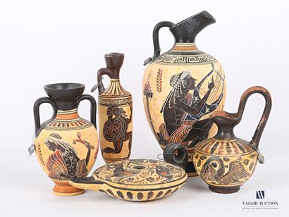Ceramic lot in the ancient taste decorated...