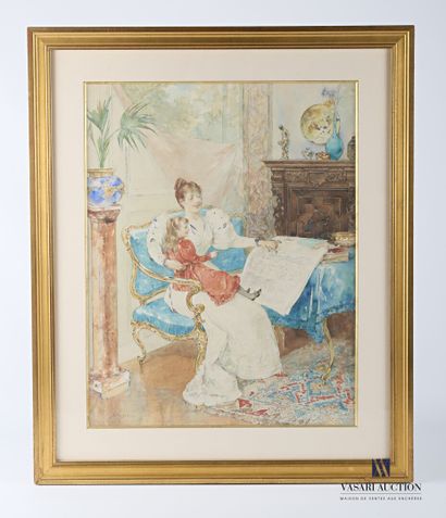 null ARTIGUE Albert Emile (1850-1927)

Reading the newspaper at the salon

Watercolor

Signed...