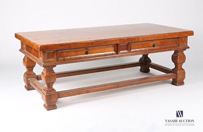 Low table in molded cherry wood, the tray...