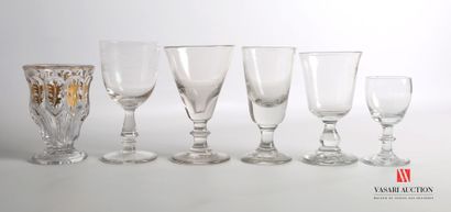 Lot of five glasses and a crystal vase with...