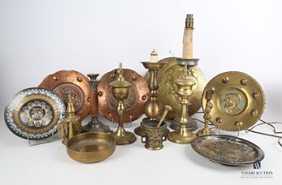 Lot in copper, brass and bronze including...