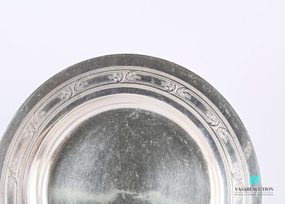  Silver plated boiled plate, the border hemmed with a frieze of alternating nets...