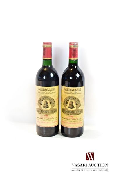 null 2 bouteilles	Château ANGÉLUS	St Emilion GCC	1988

	Et.: 1 excellente, 1 tachée...