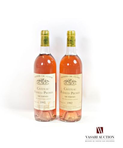 null 2 bouteilles	Château RABAUD PROMIS	Sauternes 1er CC	1992

	Et. tachées. N :...