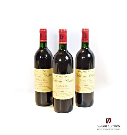 null 3 bouteilles	Château CERTAN DE MAY	Pomerol	1995

	Et. à peine tachées. N : bas...