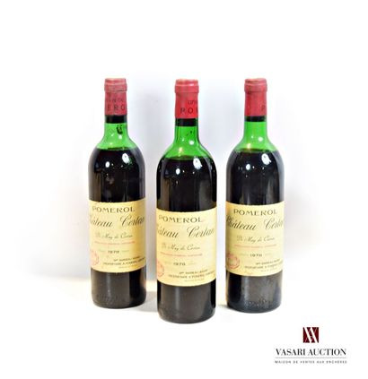3 bouteilles	Château CERTAN DE MAY	Pomerol	1978

	Et....