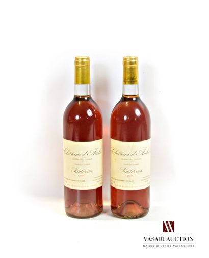 null 2 bouteilles	Château d'ARCHE	Sauternes GCC	1990

	Et. un peu tachées. N : bas...