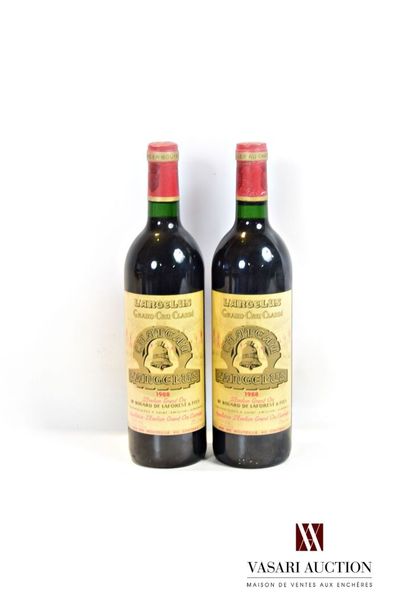 2 bouteilles	Château ANGÉLUS	St Emilion GCC	1988

	Et....