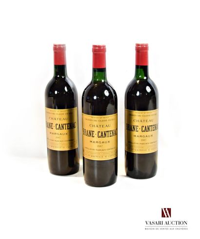 null 3 bouteilles	Château BRANE CANTENAC	Margaux GCC	1987

	Et. impeccables. N :...