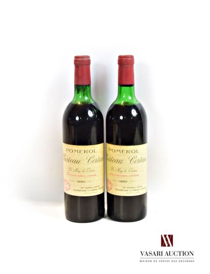 2 bouteilles	Château CERTAN DE MAY	Pomerol	1980...