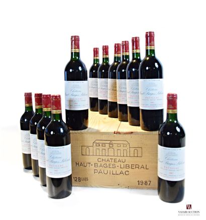 null 12 bouteilles	Château HAUT BAGES LIBÉRAL	Pauillac GCC	1987

	Et. excellentes....