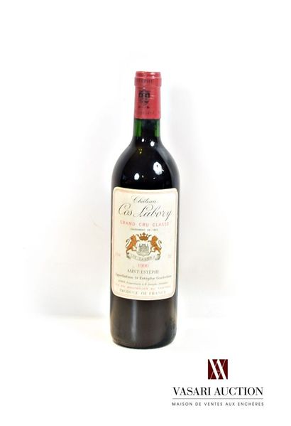 null 1 bouteille	Château COS LABORY	St Estèphe GCC	1990

	Et. tachée. N : bas go...