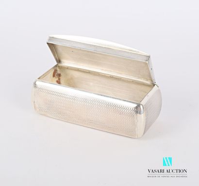null Rectangular silver snuffbox with guilloche decoration, the hinged lid has a...