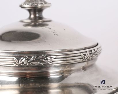 null Part of a silver-plated metal tea service of ovoid form, posing on a pedestal,...