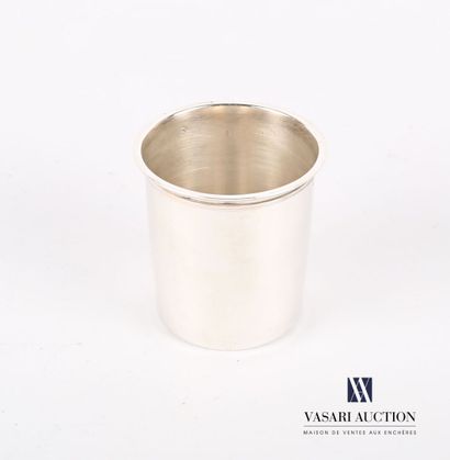 null Straight silver tumbler on a flat bottom, the plain body, the border hemmed...