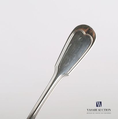 null Spoon for stew in silver plated metal, the handle decorated with nets.

Goldsmith...