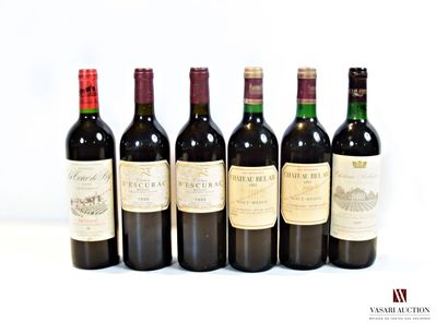 null Lot de 6 blles comprenant :		

1 bouteille	Château LA TOUR DE BY	Médoc CB	1999

2...