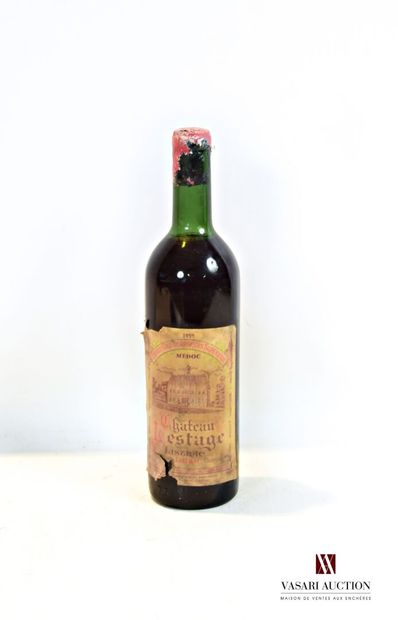 null 1 bouteille	Château LESTAGE	Listrac CBS	1959

	Et. fanée, tachée et déchirée...