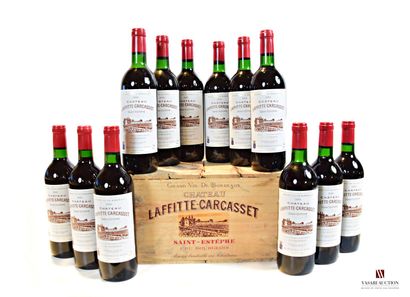 null 12 bouteilles	Château LAFFITTE-CARCASSET	St Estèphe CB	1986

	Et. à peine tachées....