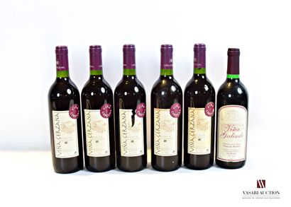 null Lot de 6 blles de vin d'Espagne comprenant :		

5 bouteilles	RIOJA mise Vina...