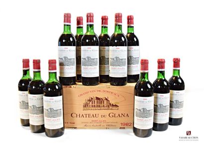 null 12 bouteilles	Château du GLANA	St Julien	1982

	Et. excellentes (1 un peu déchirée)....