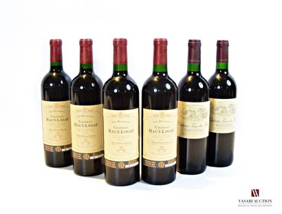 null Lot de 6 blles comprenant :		

4 bouteilles	Château HAUT LOGAT	Haut Médoc CB	2000

2...